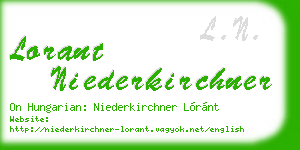 lorant niederkirchner business card